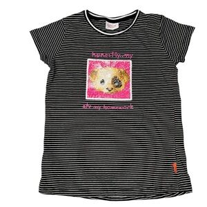EMOJI The Iconic Brand Girl's 2 Way Brush Sequin Puppy Unicorn T-Shirt Size L/XL
